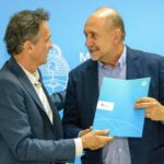 Perotti firmó con Katopodis el acta de inicio de obra del Acueducto San Javier-Tostado