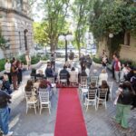 Nueve parejas dieron el “sí” en el Pasaje Luetich de Rosario con su ciudad como testigo