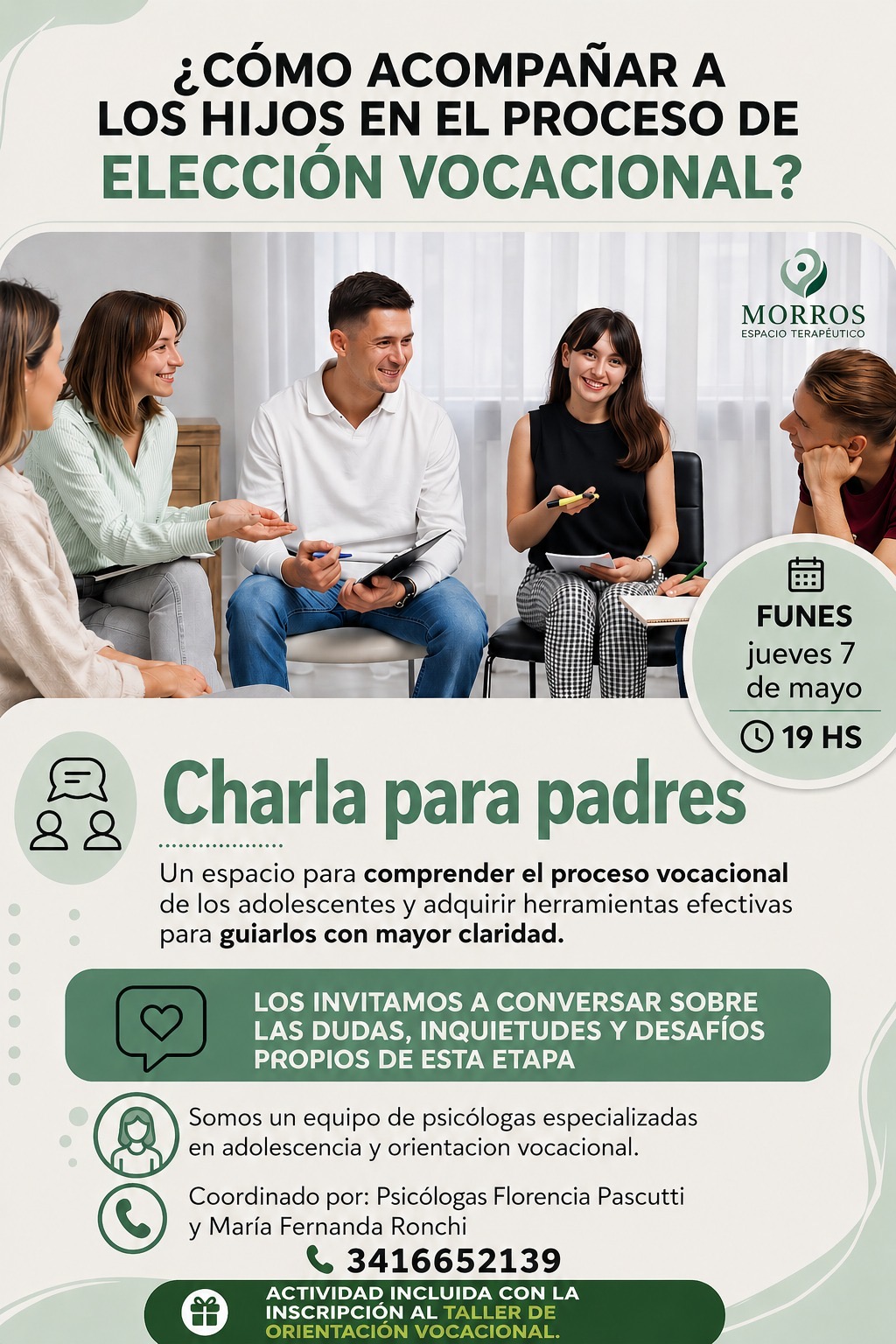 Charla para padres orientación vocacional Funes Morros