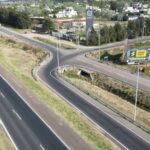 Plan Funes Mejora: el Municipio renovó luminarias LED sobre la colectora de la autopista Plan Funes Mejora: vista aérea de la colectora de la Autopista Rosario Santa Fe en Funes