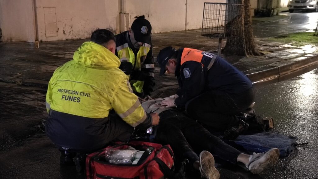Defensa Civil Funes operativo durante el temporal