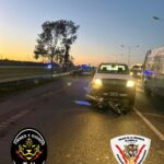 Moto bajo camioneta tras accidentes Circunvalación Rosario