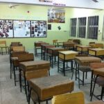 Aula vacia tras una amenaza escolar en Rosario