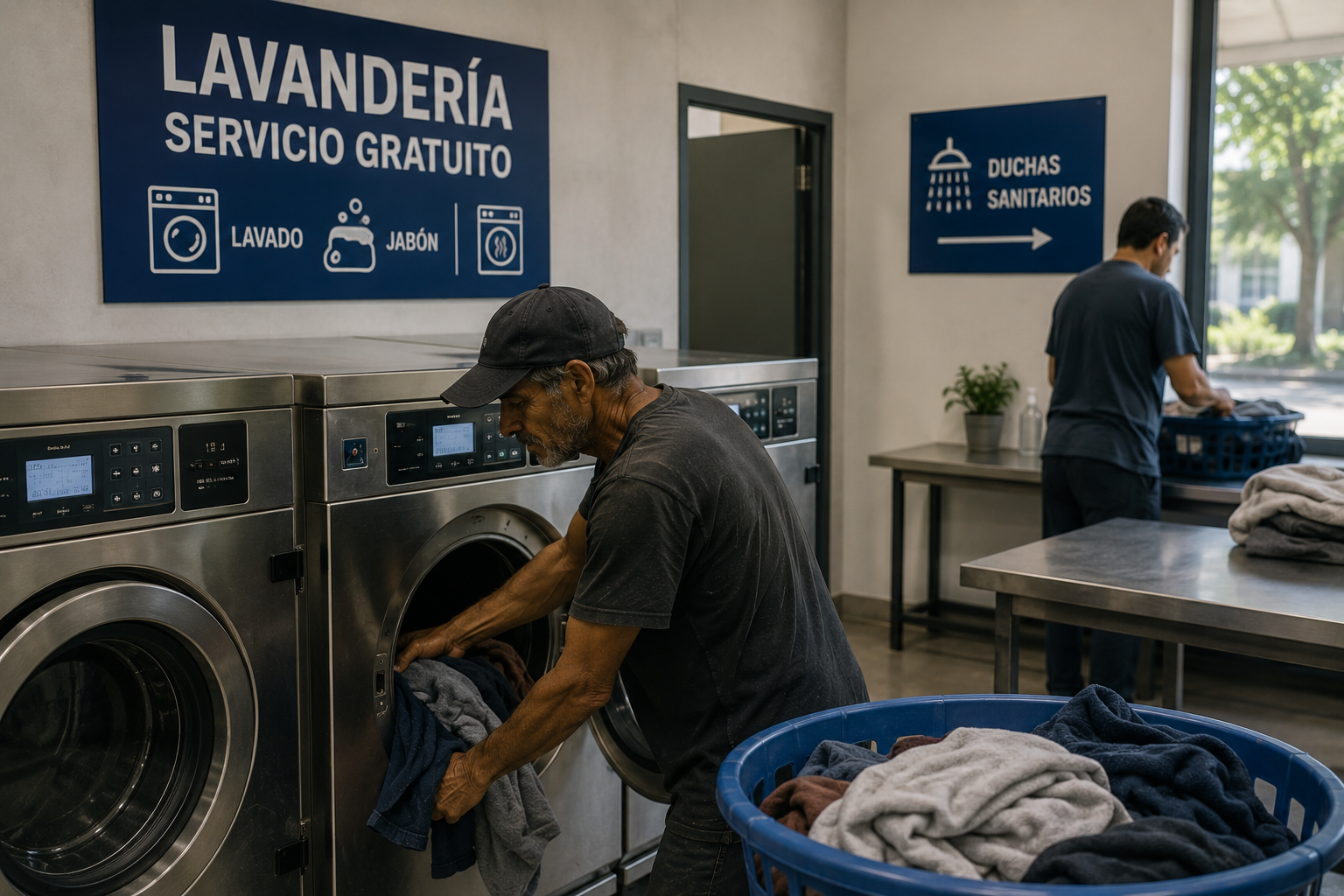 Imagen ilustrativa del servicio de lavandería en los Centros de Higiene Rosario