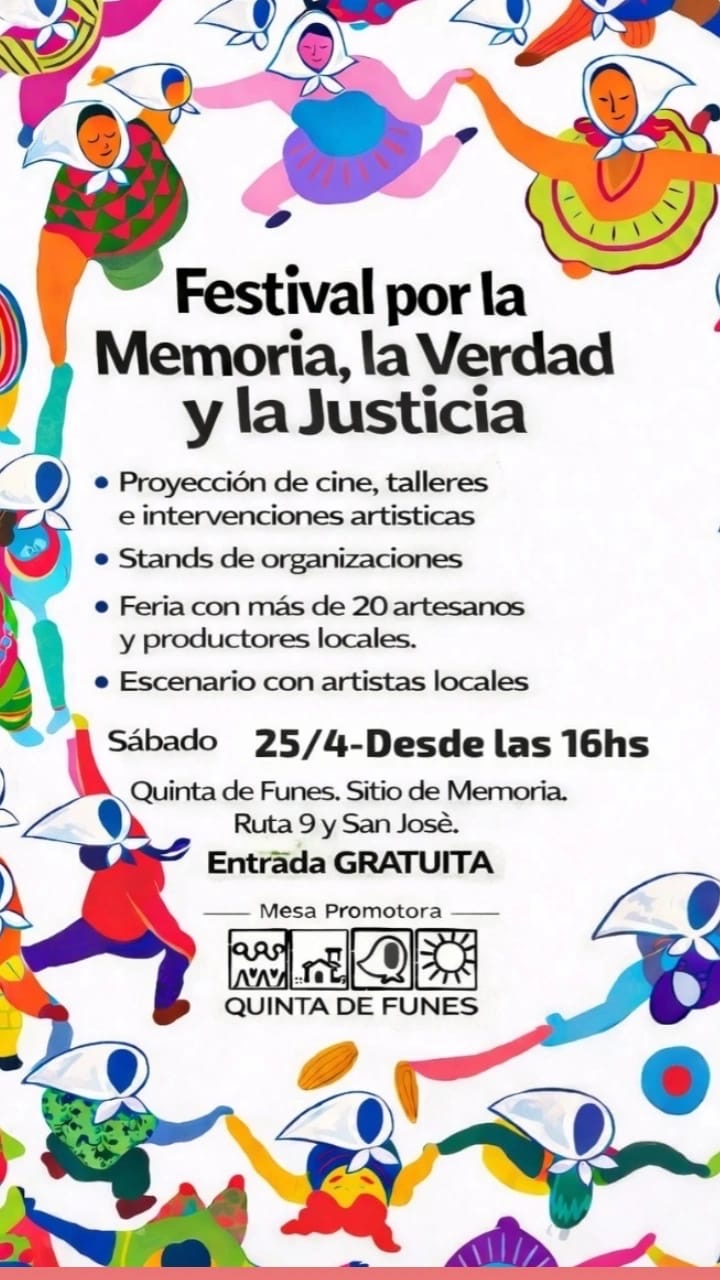 Festival por la Memoria, la Verdad y la Justicia en la Quinta de Funes, sitio vinculado al cortometraje Memoria I