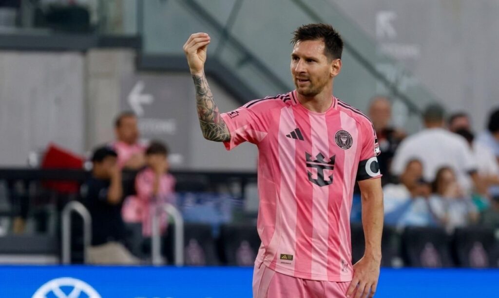 Messi gesto hinchada Inter Miami durante triunfo ante Portland Timbers