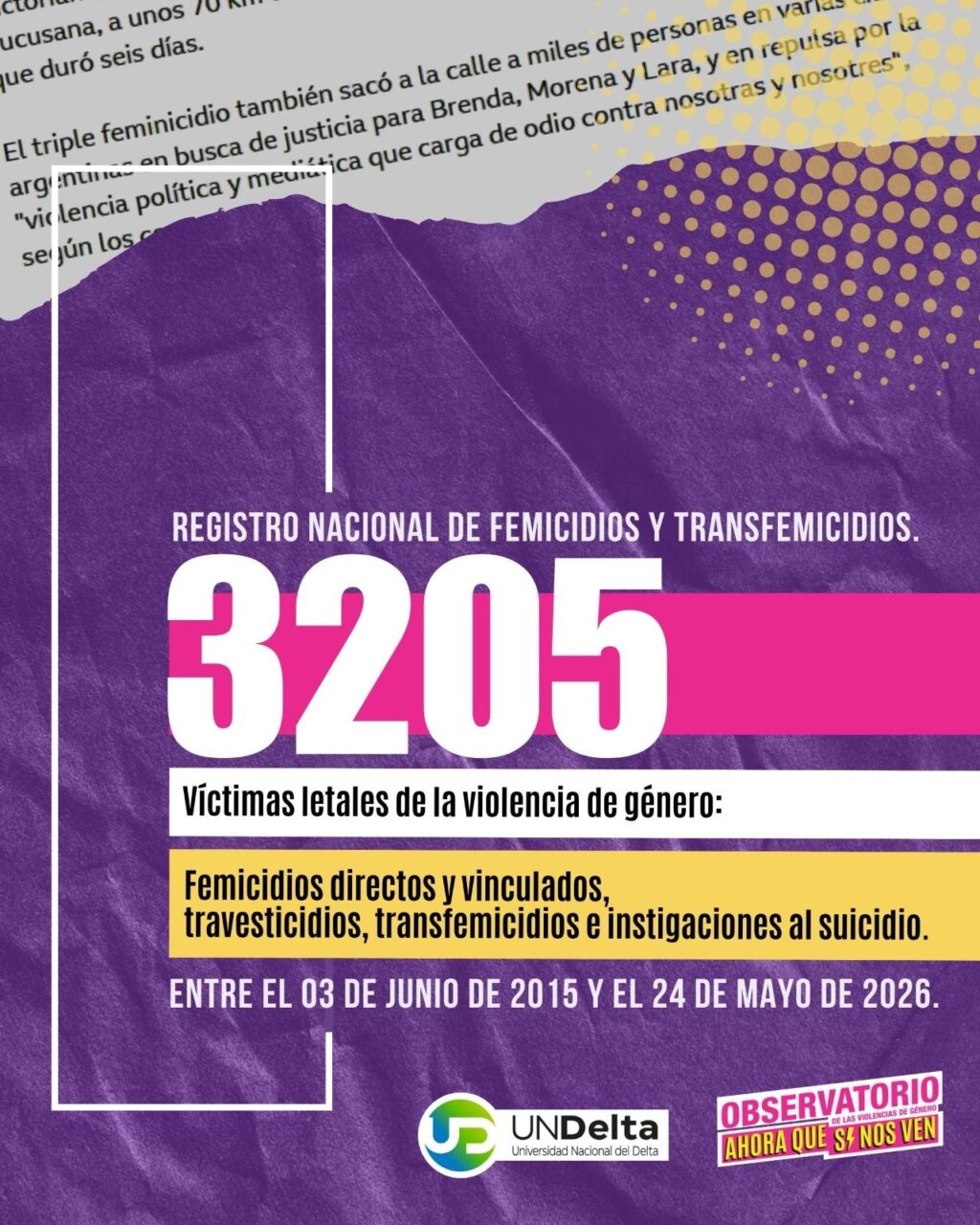 Ni Una Menos 11 años: 3205 víctimas letales de violencia de género en Argentina entre 2015 y 2026