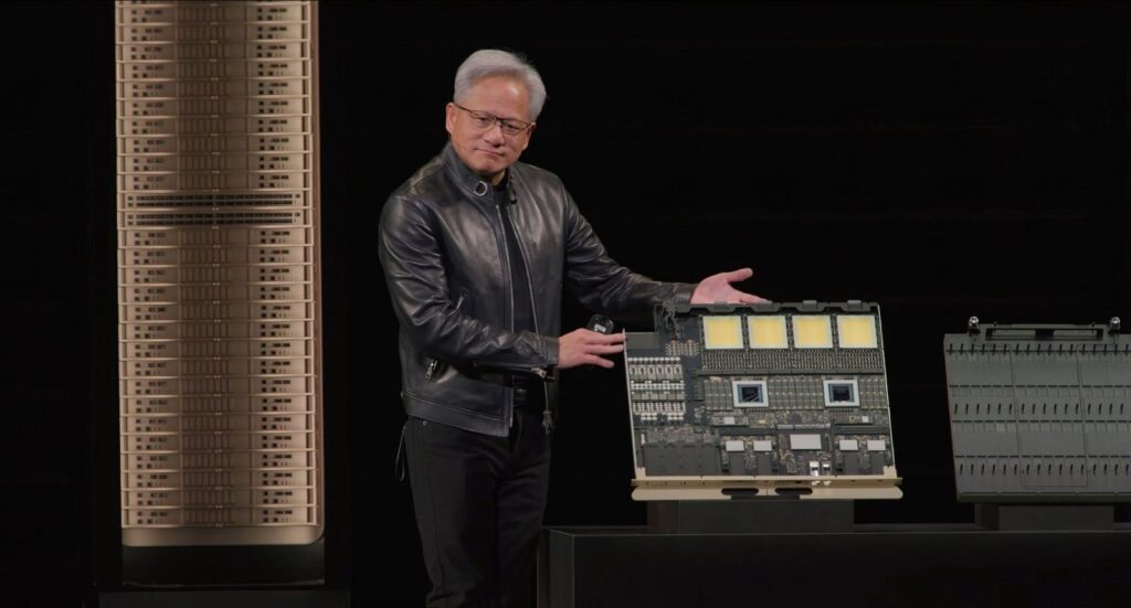 Jensen Huang presenta la plataforma Nvidia Rubin durante un evento de GTC