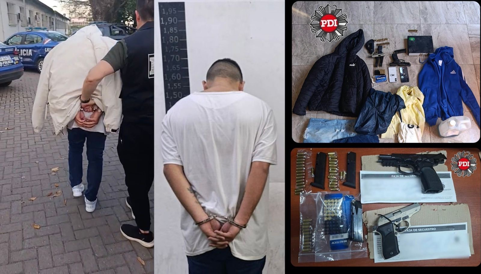 sistema Lince Rosario: detenido por la PDI y armas secuestradas tras ataque con bombas molotov