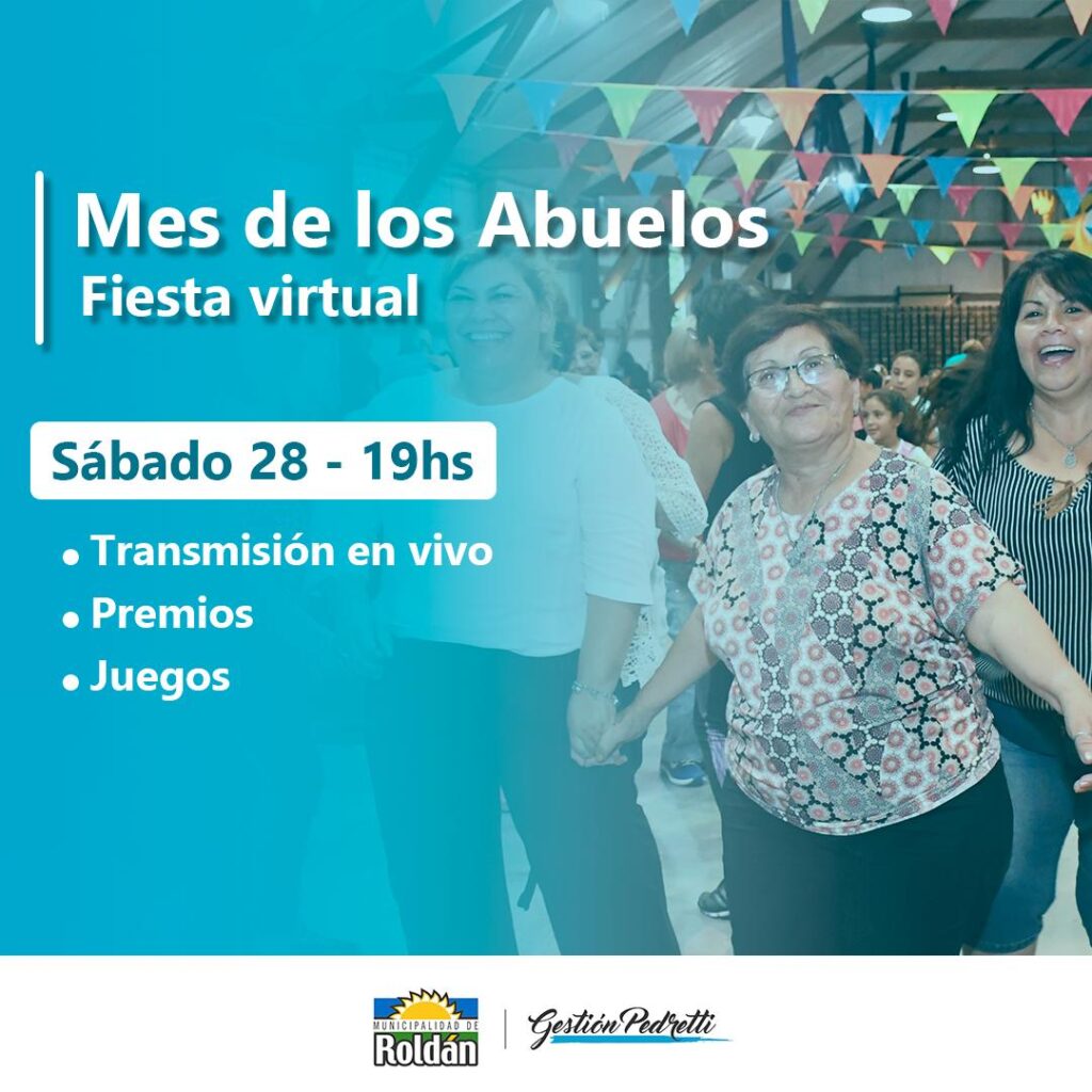 #Roldán: este sábado 28 llega el gran festejo virtual del mes del abuelo