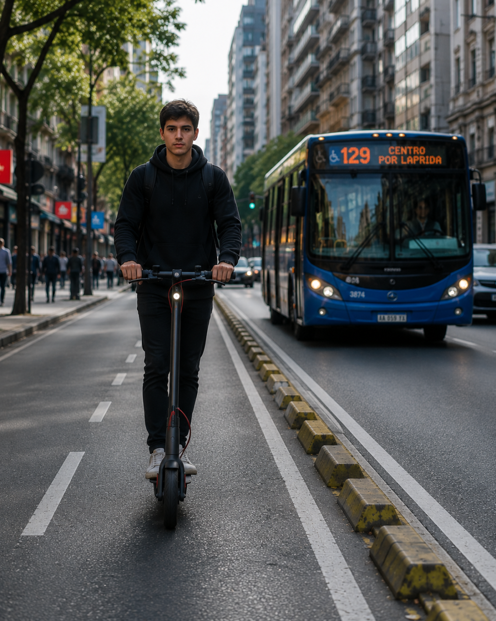 Bicicletas y monopatines eléctricos en Rosario: la convivencia con el transporte público en carriles exclusivos