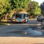 Colectivo del transporte en Rosario circulando por la ciudad