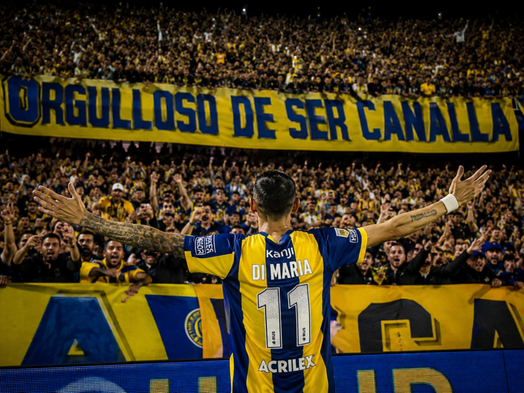 Video viral Di María Central: el campeón del mundo saluda a la hinchada en el Gigante de Arroyito