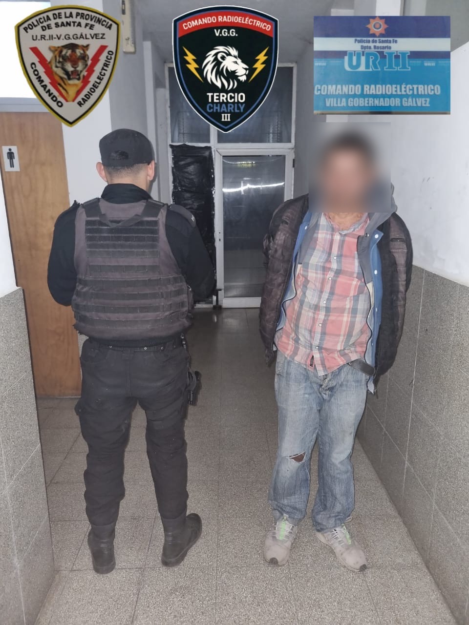 Hombre aprehendido en Villa Gobernador Gálvez junto a un efectivo policial