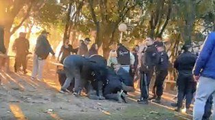 Operativo policial durante la final de la Liga Cañadense en Carcarañá