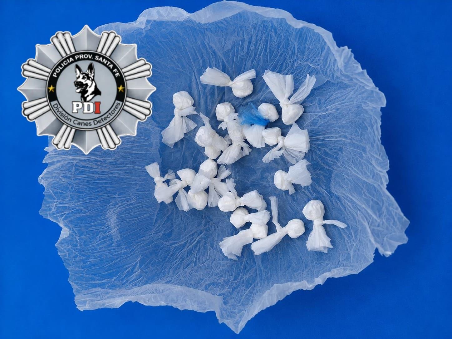 Envoltorios fraccionados de cocaína secuestrados