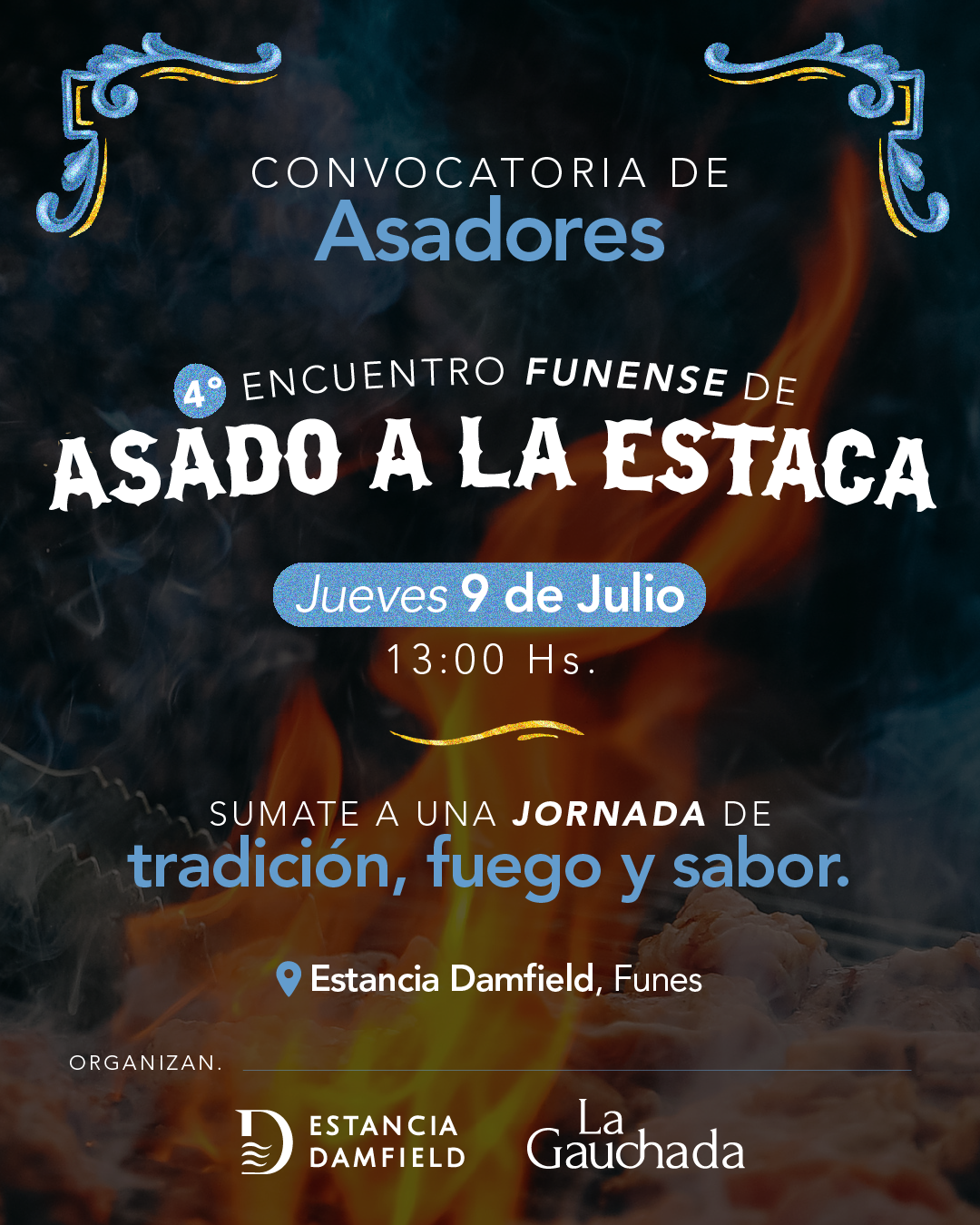 Flyer del 4 Encuentro Funense de Asado a la Estaca en Funes