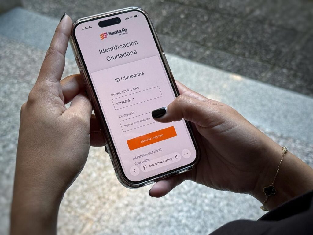 ID Ciudadana en el celular: pantalla de Identificación Ciudadana de la Provincia de Santa Fe