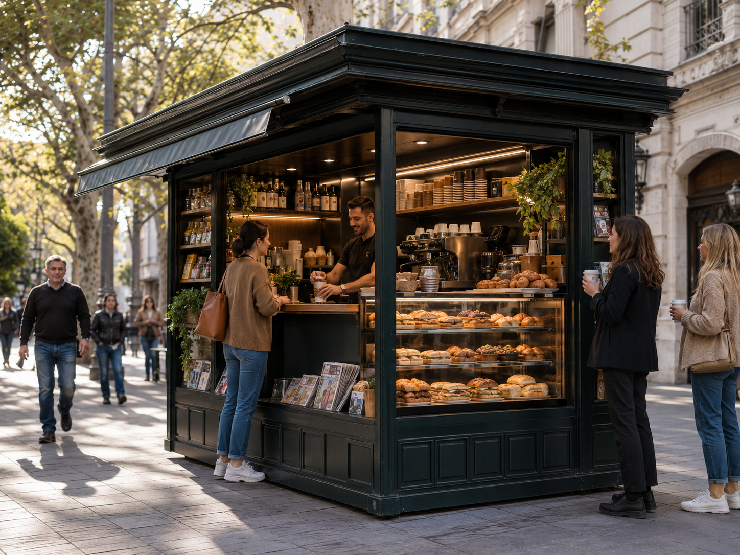 Kioscos de diarios sumando cafetería y comida al paso en Rosario