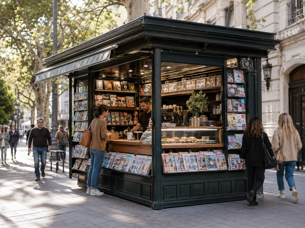 Kioscos de diarios de Rosario reconvertidos en cafés al paso