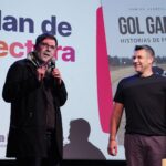 José Goity y Damián Andreoli durante la presentación de Gol Gana llega al aula