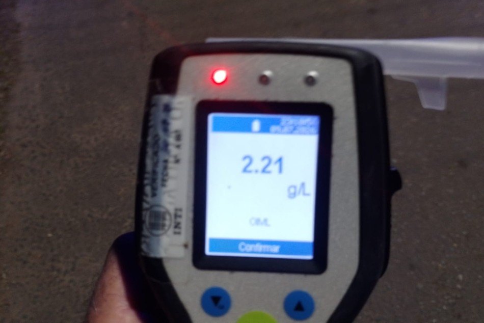 Test de alcoholemia con 2,21 gramos en Rosario
