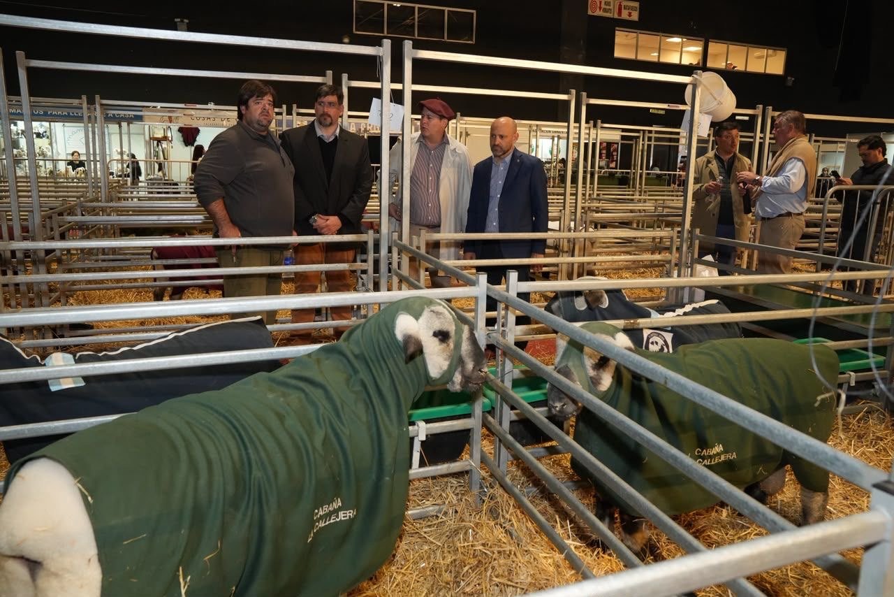 Autoridades observan ejemplares de cabañas santafesinas en la Exposición Rural de Palermo