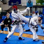 El XIX Campeonato OIAT de Taekwon-Do ITF se realizará en Rosario el 17 de octubre Dos competidores durante un combate de Taekwon-Do ITF en Rosario