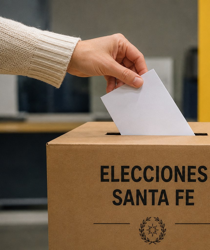 Una persona introduce su voto en una urna en unas elecciones de Santa Fe