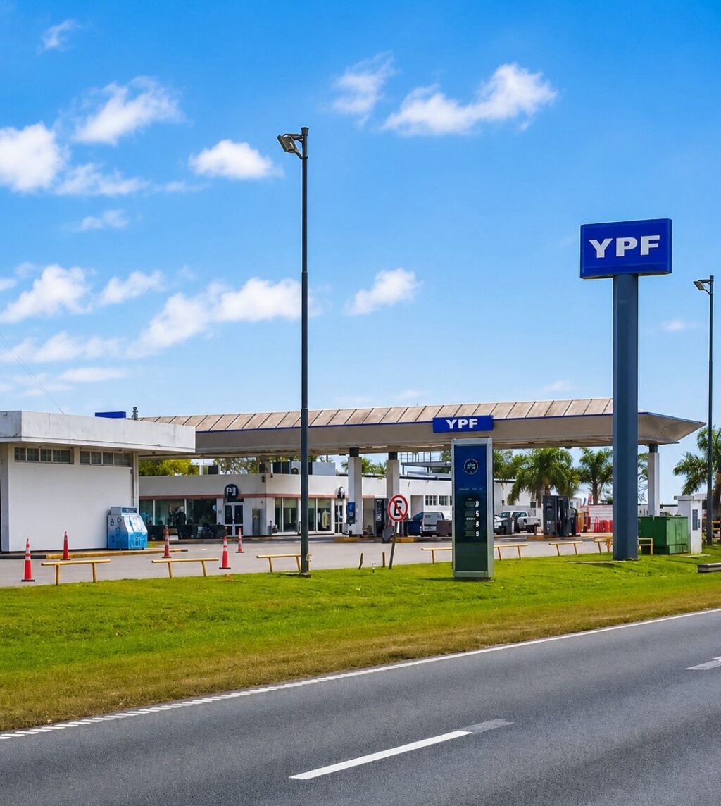 Estación YPF Arocena sobre la Autopista Rosario–Santa Fe