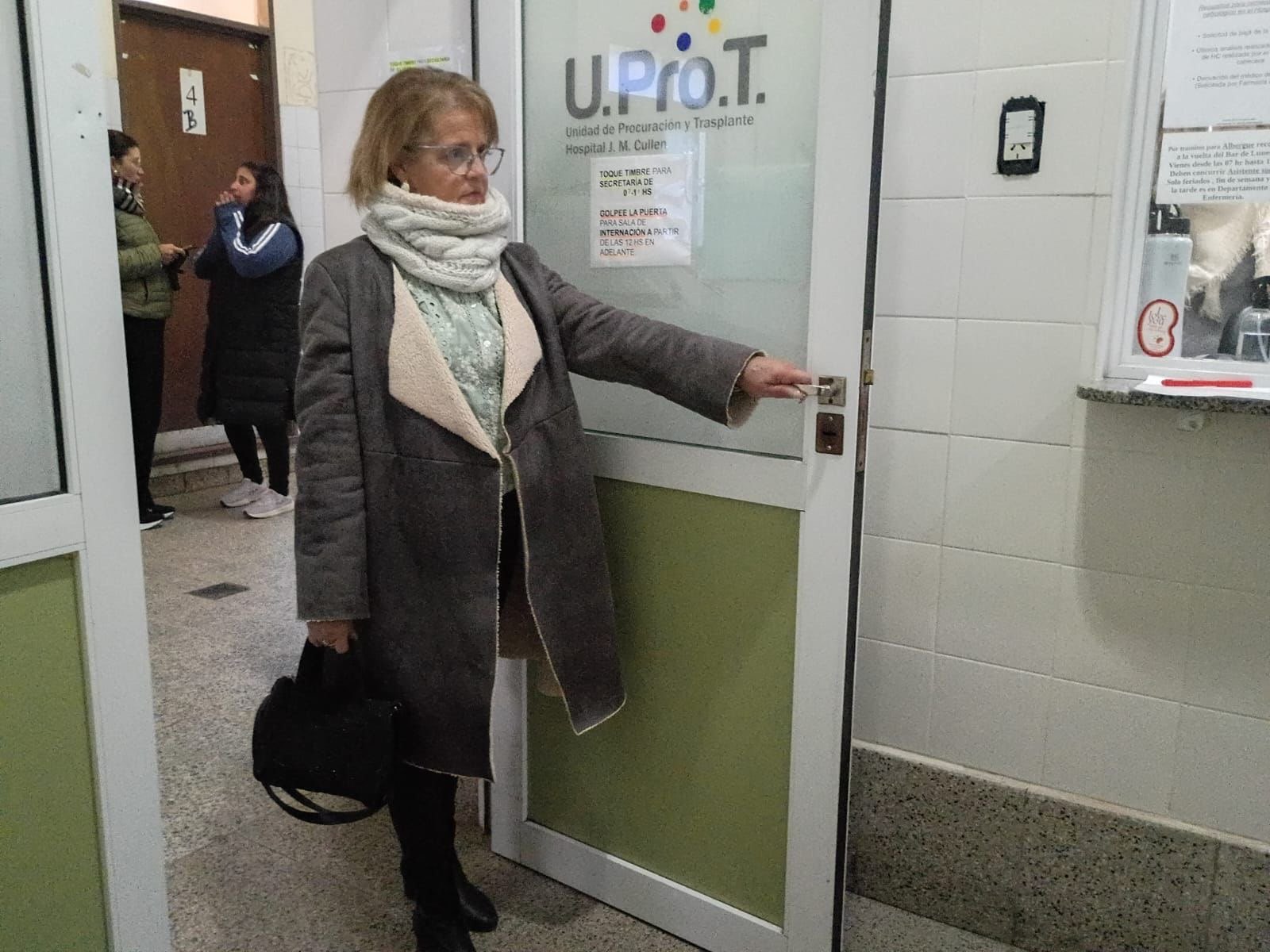 Gabriela Varalda en la Unidad de Procuración y Trasplante del Hospital Cullen