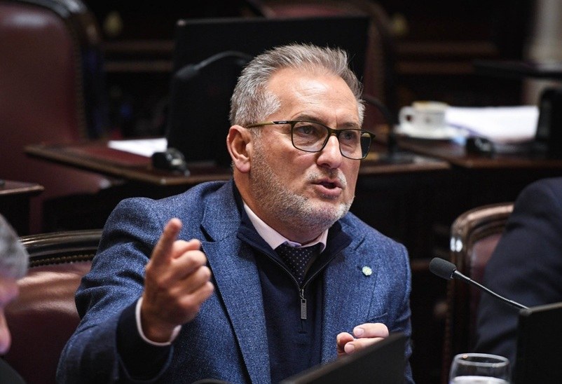 El senador nacional Marcelo Lewandowski durante una sesión en el Senado