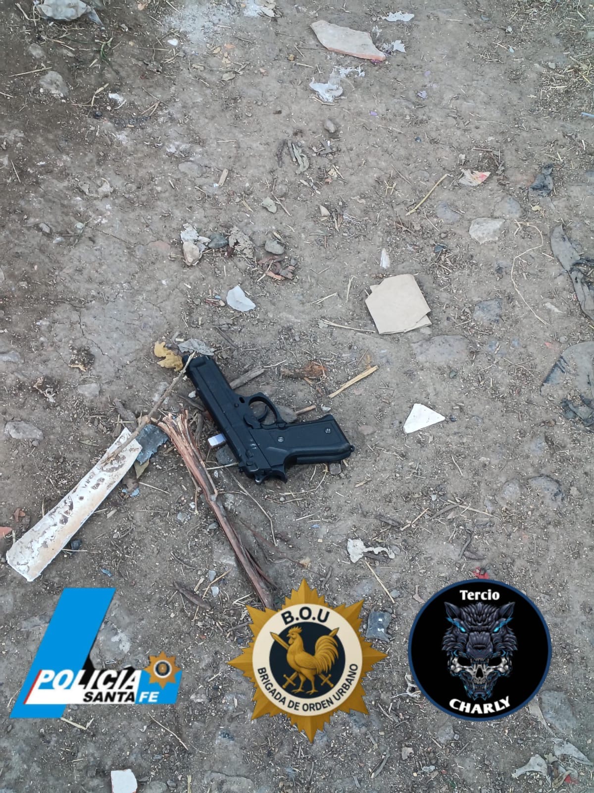Réplica de arma secuestrada por la Brigada de Orden Urbano en Rosario