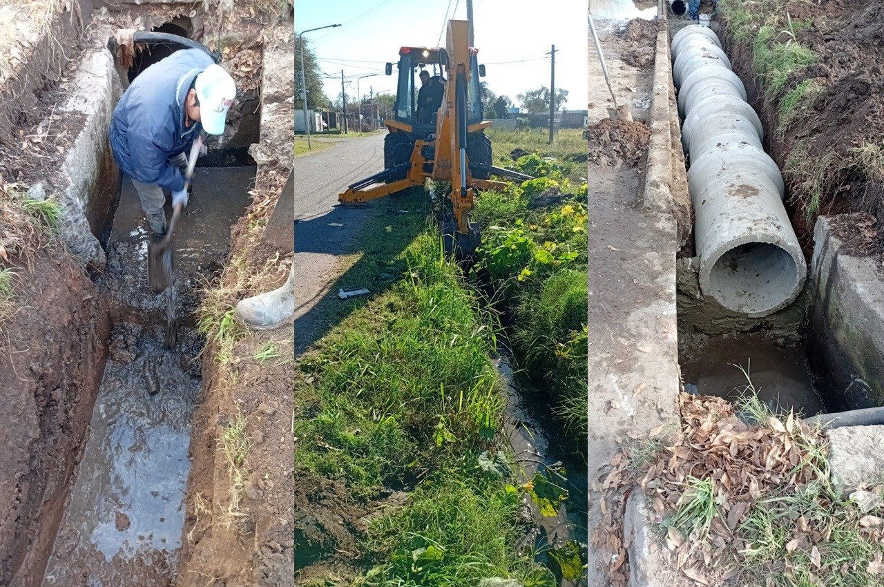 Obras de desagües y conductos pluviales en San Lorenzo